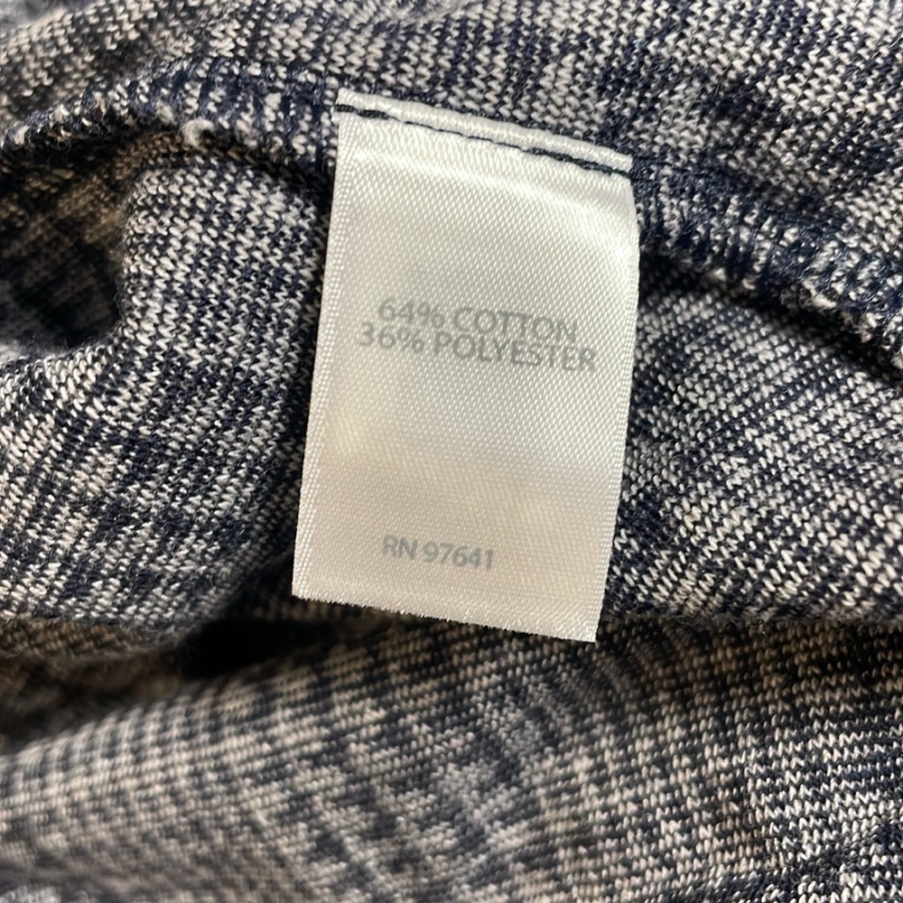 J. Jill Wearever Collection Navy and Gray Plaid Houndstooth Open Jacket Size M - Picture 5 of 13